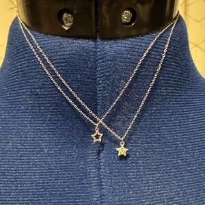 Swarovski Silver Star Double Necklace